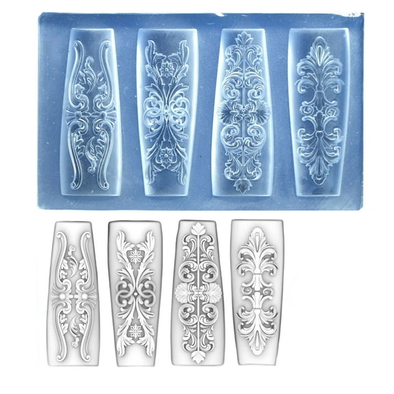 COOLHOOD Multifunctional Clear Silicone Carving Nails Mold for Creating Beautiful Floral Resin Design and Nails Art