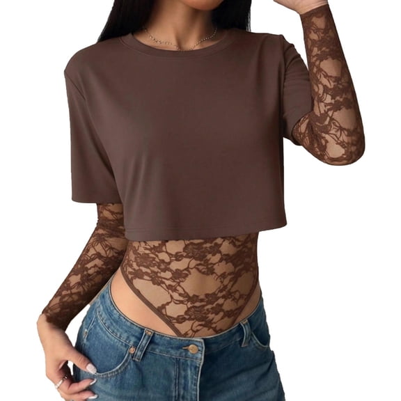 Wowcloth Women's Crop Top, Chic Solid Color, Slim Fit Short Sleeve for Daily Wear