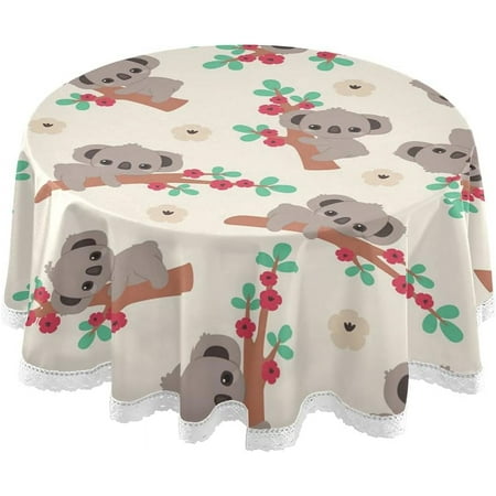 

Dreamtime Koala Round Tablecloth 60 Waterproof Stain and Wrinkle Resistant Washable Decorative Table Covers for Kitchen Dining Tabletop Party Outdoor Picnic