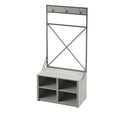 thumbnail image 3 of Twin Star Home Contemporary Corner Hall Tree with Metal Frame in Antique Gray, 3 of 8