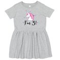 thumbnail image 3 of Inktastic Third Birthday Cute Unicorn Girls Toddler Dress, 3 of 5