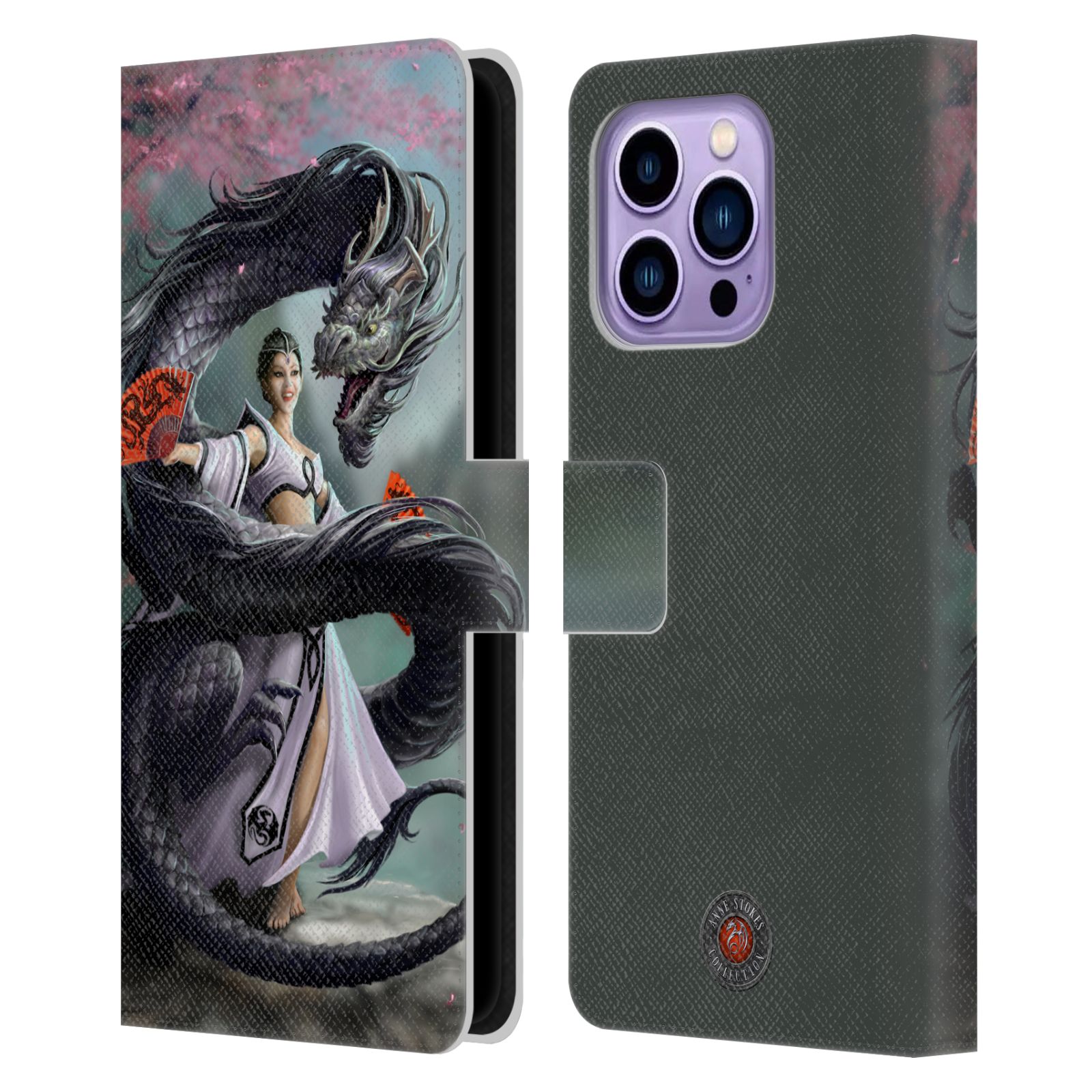 Head Case Designs Officially Licensed Anne Stokes Dragons 3 Dancer Leather Book Wallet Case Cover Compatible with Apple iPhone 14 Pro Max - image 1 of 6