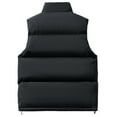 thumbnail image 3 of JTieacloth Men's Outerwear Jackets Coats Solid Color Concealed Zipper Vest Padded Warm Sleeveless Quilted Jacket Winter Outdoor Insulated Layer Black, 3 of 4