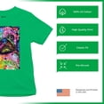 thumbnail image 4 of Tee Hunt Cute Pug Puppy Youth T-Shirt Dean Russo Colorful Neon Mosaic Dog Kids, Green, X-Large, 4 of 5