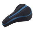 thumbnail image 1 of Cycling Seat Cushion Silicone Thickened Comfortable Soft Saddle Cover Black Blue, 1 of 8
