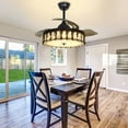 thumbnail image 4 of DingLiLighting 42'' LED Crystal Ceiling Fan with Light, Industrial Ceiling Fan Lighting with Retractable Blades, 3 Color, Adjustable, 3 Wind Speeds, Timing, Black, 4 of 9