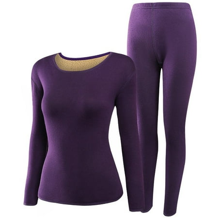 

Women s Thermal Fleece Lined Underwear Set Soft Cozy Long Johns Winter Warm Base Layer Top & Bottom for Cold Weather