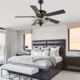 thumbnail image 4 of Cusp Barn 52inch Modern Glam Crystal Ceiling Fan with Light and Remote, 6 Speeds DC Motor Reversible Ceiling Fans, 4 of 12