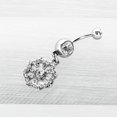 thumbnail image 5 of Body Candy Womens 14G 316L Stainless Steel Piercing Fabulous Flower Dangle Belly Button Ring, 5 of 8