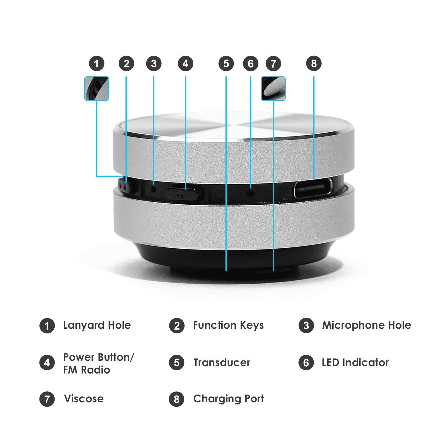 Dura Mobi Bone Conduction Speaker Bluetooth Portable Speaker Wireless Creative Speaker Red