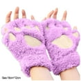 thumbnail image 5 of UJNDER Women Shirts cats Gloves Half Finger Bears Fingerless Gloves Cute Womens Thick Gloves Cartoon Purple, 5 of 9