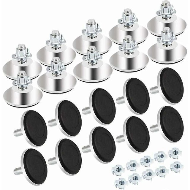 20 Pcs Pieds de Meuble en Vinyle, M8 x 40 mm Pieds de Meuble Ajustables, Vis de Réglage pour Pieds de Meuble, Chaise, Table