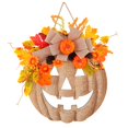 thumbnail image 4 of 14‘’ Pumpkin Wreath for Front Door, Rustic Fall Pumpkin Garland Hanging Decoration for Front Door, Pinecones & Bow for Halloween Thanksgiving Farmhouse Decor, 4 of 10