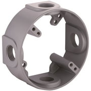 HUBBELL 5363-0 Extension Adapter, 4 in L, 4 in W, 4 -Knockout, Aluminum, Gray, Powder-Coated