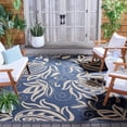 thumbnail image 2 of Safavieh Courtyard Crystal Floral Indoor/Outdoor Area Rug, Blue/Natural, 6'7" x 6'7" Square, 2 of 11