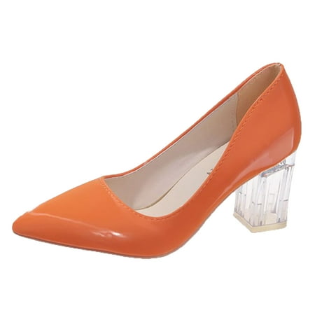 

Women Casual Shoes Fashion Spring And Summer New Pattern Simple Solid Pointed Toe Square Heel Comfortable High Heels Shoes for Women Wedge Dress Sandals Size 8
