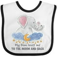 thumbnail image 3 of Inktastic My Noni Loves Me to the Moon and Back Elephant Family Boys or Girls Baby Bib, 3 of 4