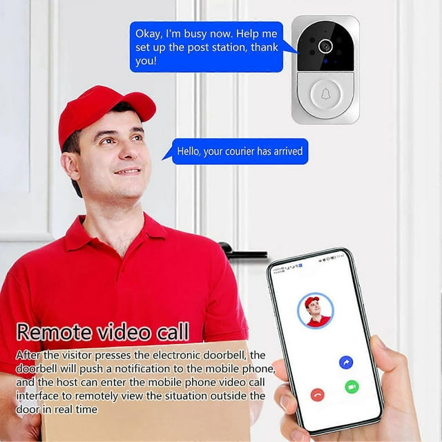Video Doorbell Camera Wireless Wifi 2 Way Talk Night Vision APP Control IP66 Waterproof for Indoor Outdoor