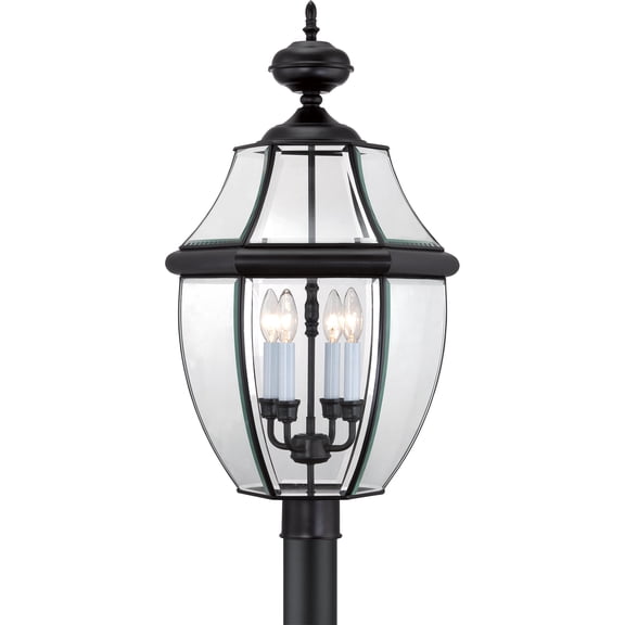 Newbury 4-Light Mystic Black Outdoor Post Lantern