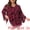 Burgundy, variant on Women's Plus Women's Dressy Blouse V Neck Mesh Casual Flowy Work Shirts 1X Black