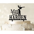 thumbnail image 1 of "Mr & Mrs Wedding Cake Topper Personalized Shiny Black Cake Topper Color Option Available 5""-7"" Inches Wide", 1 of 1