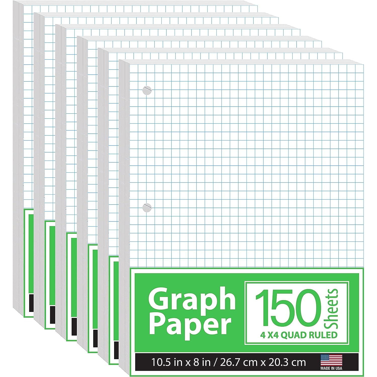 Graph Paper, Loose Leaf Graph Paper, 4 x 4 An Inch Quad Ruled Graph