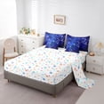 thumbnail image 5 of Homewish Boys Girls Blue Butterflies 7 Pieces Bedding Comforter Set,Floral Rose Full Bedding Set Lightweight,Exotic Style Fitted Sheet Flat Sheet,Super Cozy Room Decor,Reversible, 5 of 8