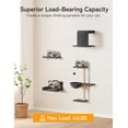 thumbnail image 4 of 5-in-1 Cat Wall Shelves, Solid Wood & Velvet & Sisal Scratcher, 44lbs Max Load, Wall Mounted Cat Furniture for Climbers, Cat Climbing Wall System, Fits Drywall & Solid Walls - Dark Gray, 4 of 9