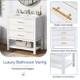 thumbnail image 3 of EUROCO 30" Bathroom Vanity with Ceramic Sink,Modern Bathroom Sink Cabinet with Open Shelf,2 Drawers,Solid Wood Frame Bathroom Vanities, 3 of 8