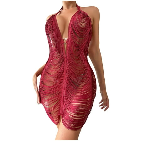 DISKEBUISS Women s Lingerie Sexy V Neck Solid Color Bodycon Sheer Spaghetti Strap Underwear
