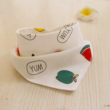 

New baby bib baby triangle cotton newborn double-layer snap bib children scarf bib