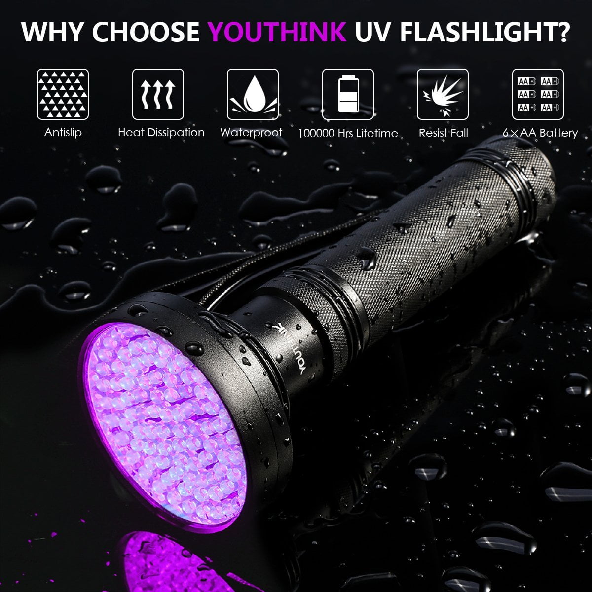100 LED UV Blacklight Scorpion Super Bright Detection Flashlight 24750 100 LED UV Blacklight Scorpion Super Bright Detection Flashlight 24750