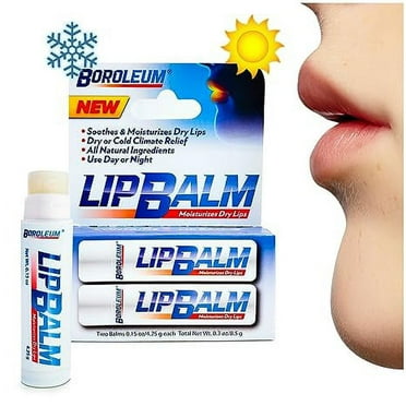 Boroleum Natural Lip Balm, 4.25 Gr. Tubes, 2 Lip Balms Per Pack, 2 Pack