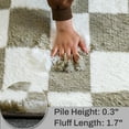 thumbnail image 5 of Pentantan 8ft x 10ft Shag Area Rugs for Living Room, Classic Checkered Fluffy Bedroom Carpet, Beige & White, 5 of 9