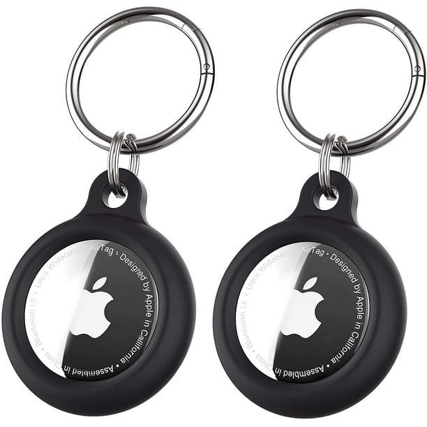 [2PCS] Air Tag Keychain, AIMTYD Apple AirTag Holder with Airtag Key Ring  Designed for Apple AirTag Case - Black