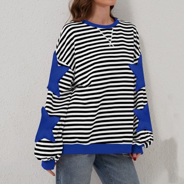 Green Hoodies For Women Oversized Sweatshirt For Women 2024 Fall Crewneck Star Striped Top Long Sleeve Preppy Y2k Hoodies Lightweight Fall Tops Women 2025