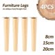 thumbnail image 2 of 4 Piezas de Patas de Muebles de Madera Maciza, Patas de Mesa Rectas, Patas de Silla Antideslizantes, Accesorios de Repuesto de 20 cm, 2 of 5