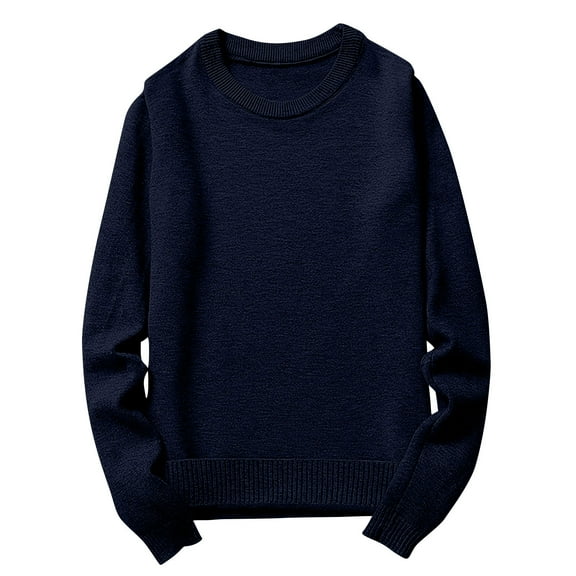 Leesechin Men's Cable Knit Crewneck Sweater Pullovers Wool Blend Relax Fit Knitwear