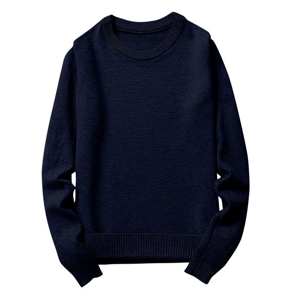 Weiqiqre Chandails pour Hommes Vintage Oversize Manches Longues Col Rond Tricot Mode Urbaine Uni Colo Chandail Ample Basique Chandail