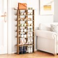thumbnail image 2 of Gymax 7-Tier Double Rows Shoe Rack Vertical Wooden Shoe Storage Organizer Patented, 2 of 10