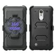 thumbnail image 2 of LG Phoenix 3, LG Risio 2, LG Fortune Case, Triple Protection w/ Built in Screen Protector Heavy Duty Holster Combo Clip Cover - Black, 2 of 4