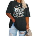thumbnail image 4 of KimSoong Women Merry Christmas Shirt Plus Size Christmas Lights Graphic T-Shirt Xmas Short Sleeve Tees Funny Holiday Tops, 4 of 9
