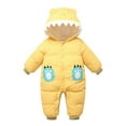 thumbnail image 2 of FAMTKT Newborn Infant Baby Girls Boy Snowsuit Hooded Romper Winter Coat Jumpsuit Jacket, Baby Jumpsuit( Yellow, 18-24 Months ), 2 of 9