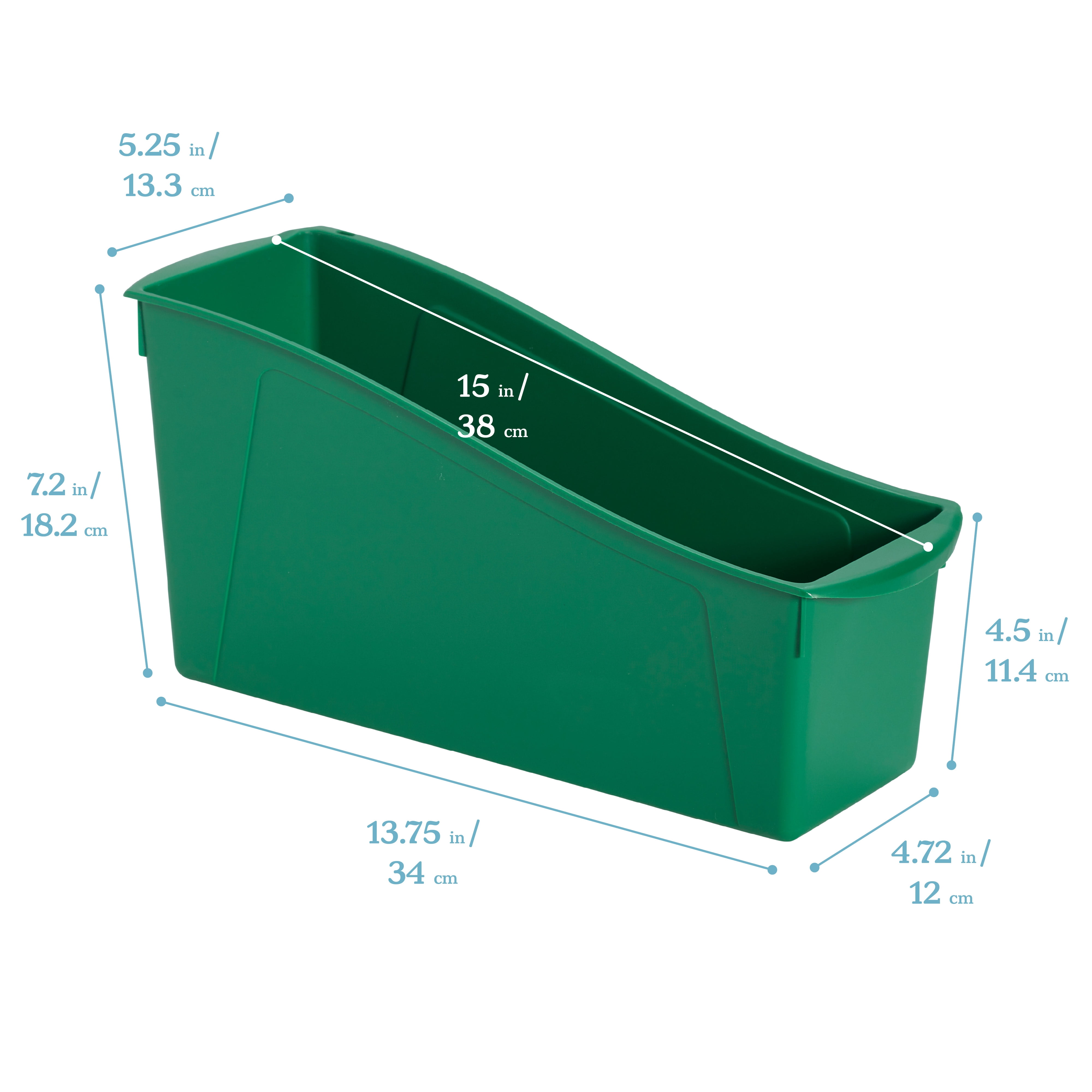 ECR4Kids Linking Plastic Storage Book Bin, Multipurpose Organization, Assorted, 10-Piece