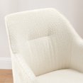 thumbnail image 3 of Art Leon Mid Century Modern Fabric Swivel Accent Chair with Beech Wood Legs, White, 3 of 5