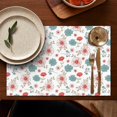 thumbnail image 5 of Pioneer Flower Floral Print Pattern Summer Linen Placemats Set Of 6, Washable Non-Slip Heat Resistant Table Mats for Kitchen, 12x18 Inch, 5 of 5
