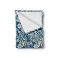 thumbnail image 2 of Paisley Soft Flannel Fleece Throw Blanket, Inspired Floral Persian Fashion Boho Art Illustration Print, Cozy Plush for Indoor and Outdoor Use, 60" x 80", Teal Navy and Tan, by Ambesonne, 2 of 6