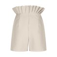 thumbnail image 6 of Usmixi Summer Shorts for Women Cute Ruffler Trim High Waist Solid Short Pants Plus Size Lightweight Comfy Straight Shorts Beige s, 6 of 7