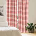thumbnail image 3 of Ambesonne Abstract Window Curtains, Geometric Square Form Art, Each 28" W x 84" L, Vermilion Off White, 3 of 5