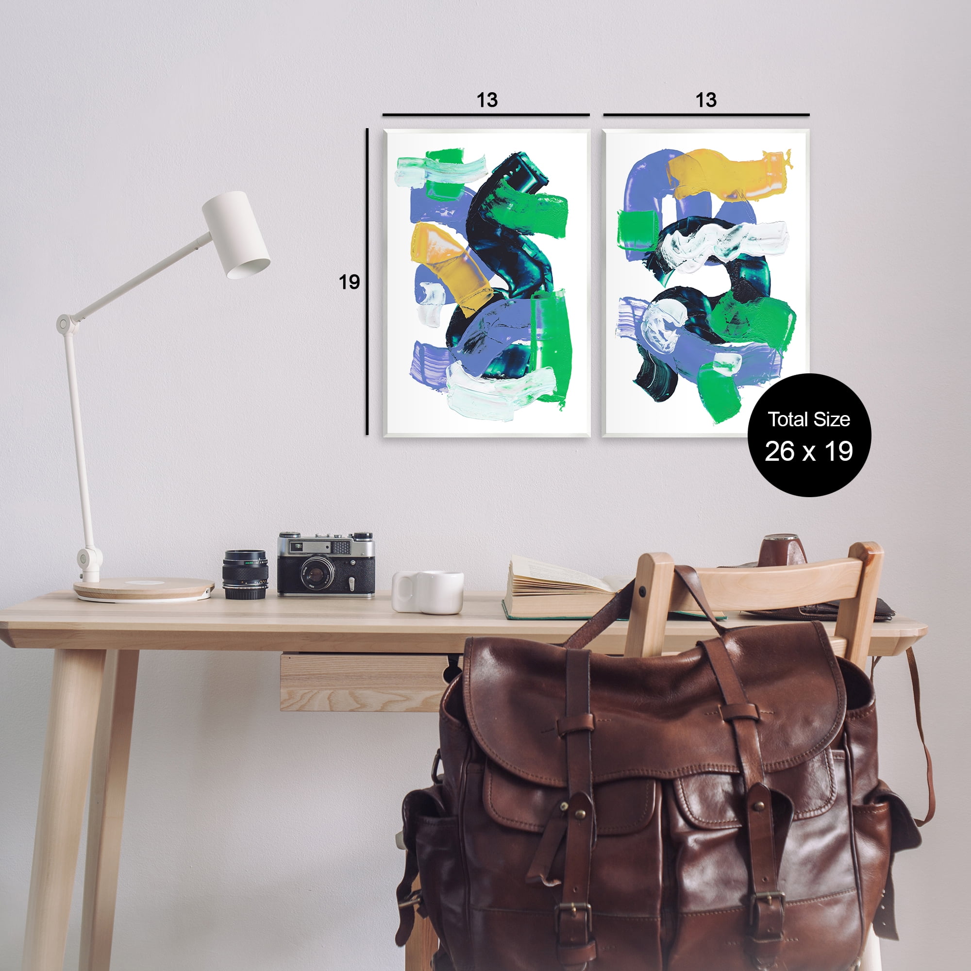 Stupell Industries Vibrant Abstract Tubes Abstract Painting Unframed Art Print Wall Art, 13 x 19, Set of 2